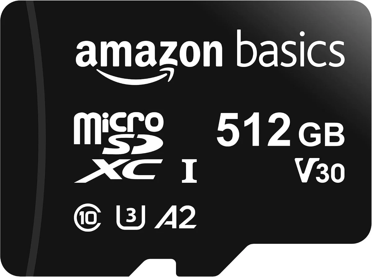 Amazon Basics 512GB microSDXC Memory SD Card with Full Size