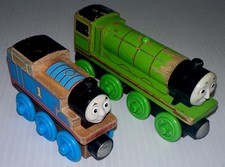 Thomas Friends Lot Of 2 Wooden Trains HENRY THOMAS