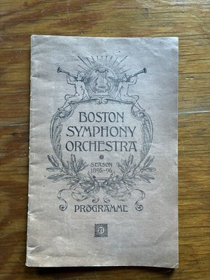 BOSTON SYMPHONY ORCHESTRA PROGRAMME 1895-1896 Season