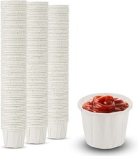 MT Products Paper Portion Cups, 1 oz Disposable Condiment Cups - Pack of 350