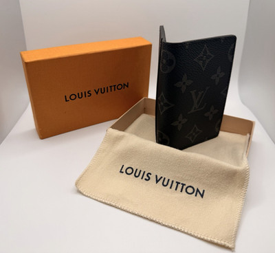Louis Vuitton Monogram Leather RFID Blocking ID/Document Holder Black/Gray