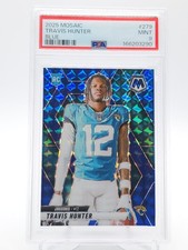 TRAVIS HUNTER 2025 PANINI MOSAIC BLUE VARIATION ROOKIE RC /99 #279 PSA 9 Q0566