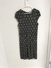 Tory Burch Sophia Dress Size M Silk A-Line Pleated Quiet Luxury