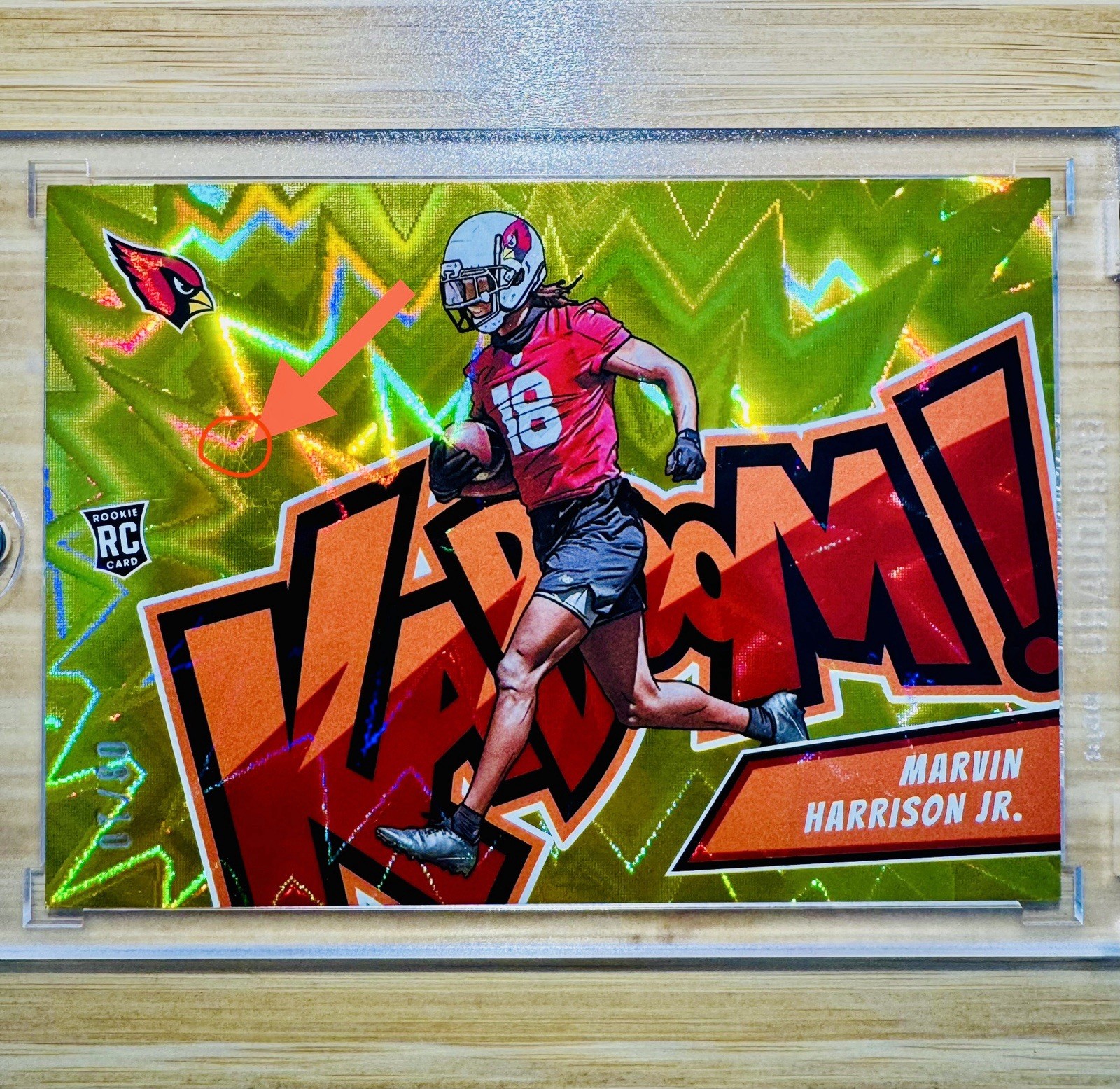 2024 Marvin Harrison Jr Panini Absolute KABOOM Gold /10 Horizontal RC See Arrow