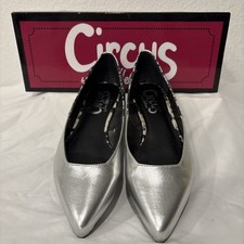Circus by Sam Edelman 6 Silver Flats Faux Snake Ellissa Vegan