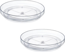 2 Pack 9 Inch Clear Acrylic Lazy Susan, Non-Skid Turntable Organizer for Cabinet