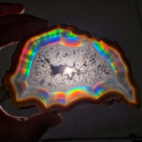 186.65 Ct Big Slab Top Quality Iris Rainbow Agate - Rare Item Iris Agate Slice - Picture 3 of 6