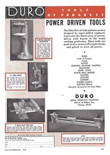 1935 Ad DURO Power Driven Tools Lathe ½” Drill Press 8” Table Saw Shaper Router