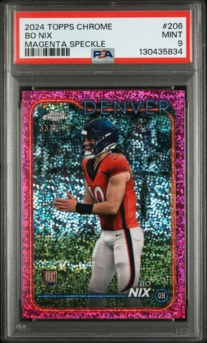 2024 TOPPS CHROME MAGENTA SPECKLE #206 BO NIX ROOKIE RC 337/399 PSA 9