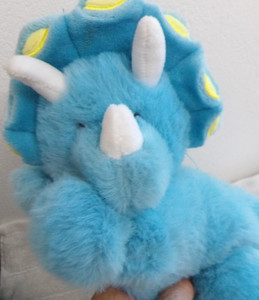 Little Miracles Super Soft Blue Plush Lying Down TRICERATOPS Dino