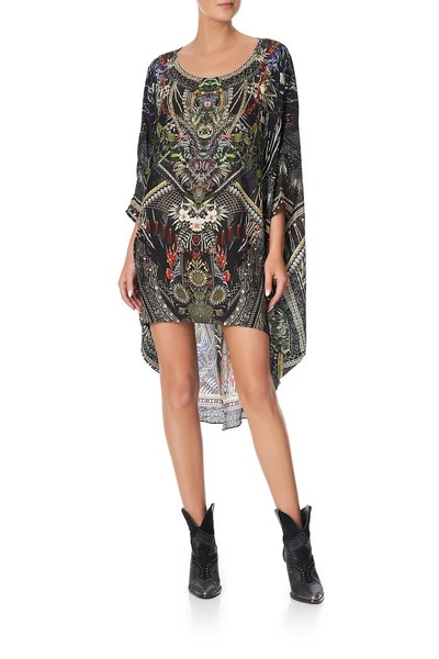Camilla High Low Scoop Back Hem Dress Size OS One Size Botanical Chronicles Silk