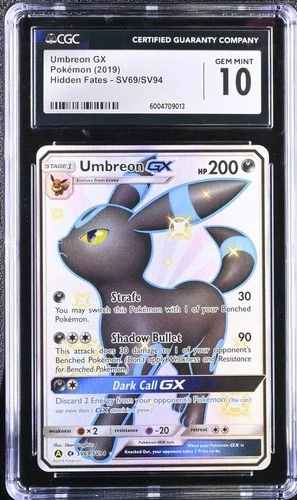 2019 Pokemon Hidden Fates Umbreon GX #SV69 CGC 10