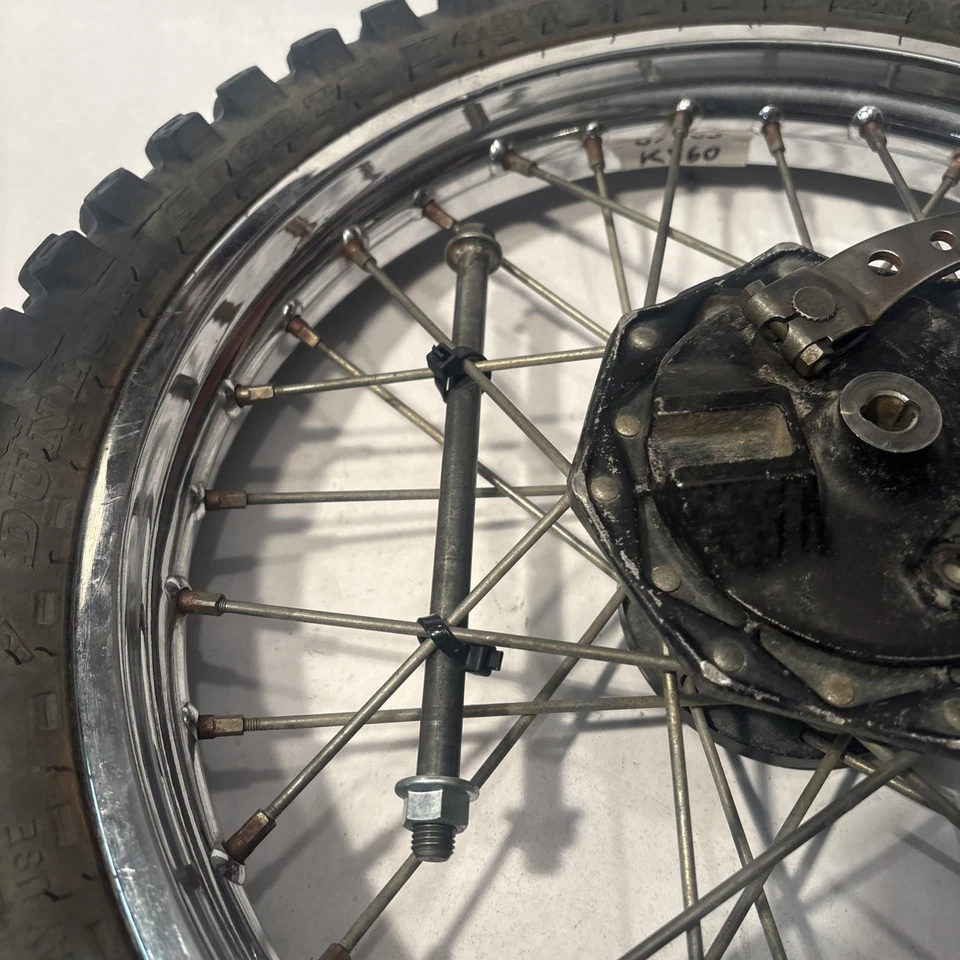 Eje de cubo de freno de neumático de rueda delantera Kawasaki KX60 1987-2003 KX 60 OEM (2,50-14) 14 Foto 3 de 4