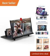 Portable 12-Inch Phone Screen Magnifier with 3D HD Zoom  Radiation Protection