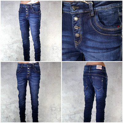  JEWELLY Baggy Jeans Herbst 2025 Strass Herz Knöpfe Gr. 34 36 38 40 42 *124