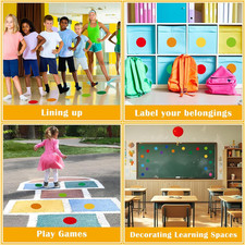 48Pcs Table Spots for Teacher- 12 Colored Coding Labels 6" Multicolor Line Up...