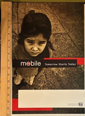 MOBILE tomorrow starts today Promo POSTER rolled 2-sided 2006 Indie rock 11x17''