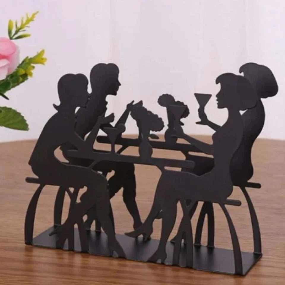 Dispenser porta tovaglioli in ferro umano in metallo decorazione tavolo cucin... - Immagine 3 di 4