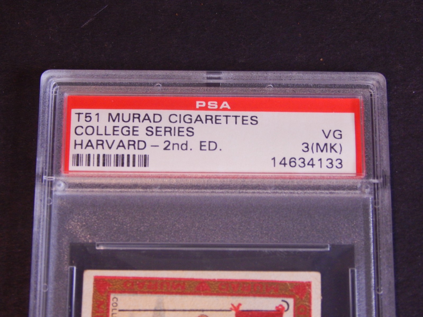 Vintage T51 Murad College Series Harvard Football 2nd Ed Tobacco Card PSA 3 MK view 3
