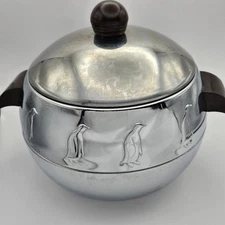 West Bend Vintage Penguin Ice Bucket Hot & Cold Server Bakelite Handles