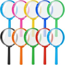 10 Pcs Mini Magnifying Glass 5X Kids Science Hobby Magnifier