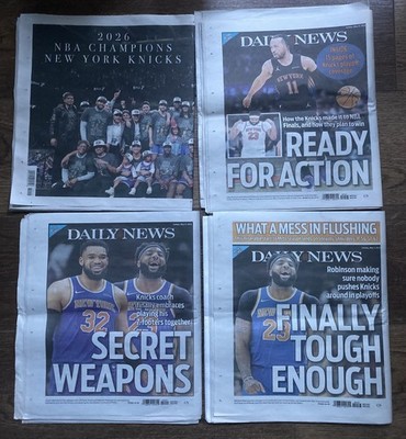 Lot of 7 NY Knicks NY Post Poster OUR TEAM OUR TITLE! 2026 Daily news6/15/26 