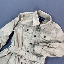 Ralph Lauren Shirt Dress Girls 6 Beige Twill Long Sleeve Button Front Casual