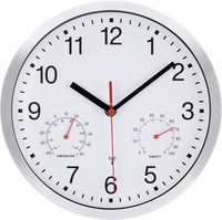Funkuhr Wand 25Cm Mit Thermometer Hygrometer Lautlos FüR Wohnraum Deko