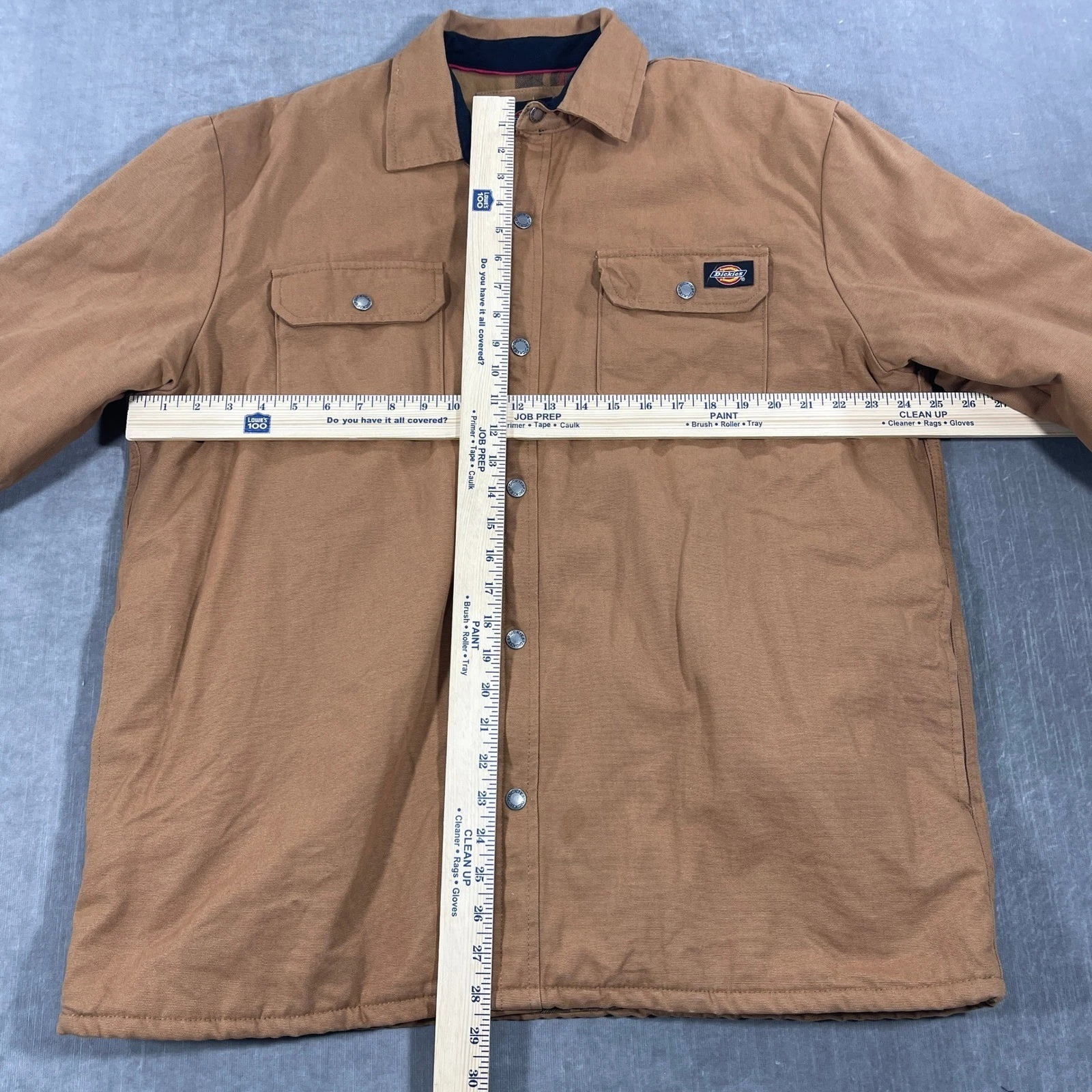 Dickies Mens XL Brown Canvas Flannel Lined Work Chore Jacket Coat image 6