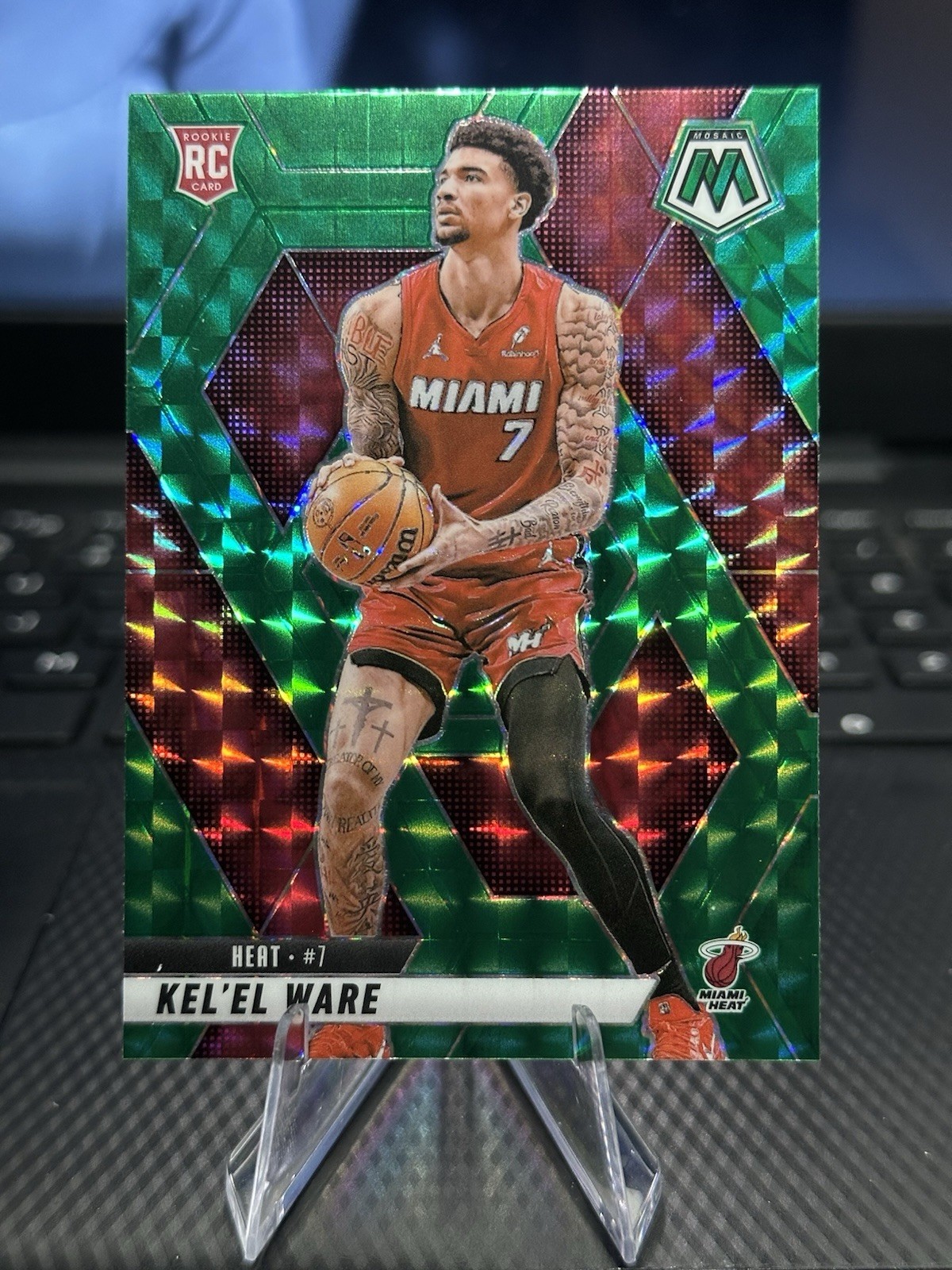 Kel'el Ware #232  2024-25 Panini Mosaic RC Green Mosaic Prizm