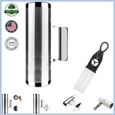 Compact 8" Stainless Steel Guiro Musical Instrument with Scraper Accessory