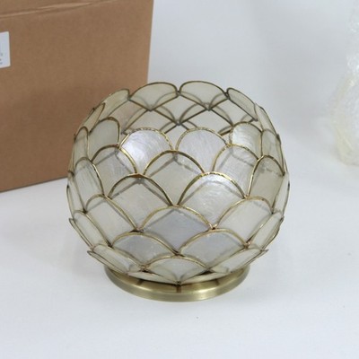 Serena & Lily Scalloped Capiz 6.5'' Tall Candle Holder Hurricane DE-HC4-L
