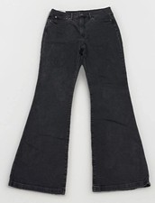 GAP Women's Black Flare High-Rise Dark Wash Retro Jeans Stretch Comfort 14 Long