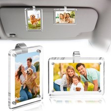 2Pcs Car Picture Holder for Sun Visor, 2.36"x3.54" Magnetic Car Visor Photo Clip