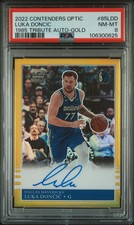 2022 Panini Contenders Optic 1985 Tribute Auto Luka Doncic #85LDD Gold PSA 8
