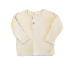 Quincy Mae 3-6M Henley Knit Top Natural Stylish Baby Toddler Shirt