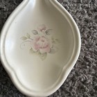 Vintage Pfaltzgraff Tea Rose Spoon Rest Creamy White Pink Rose USA — photo 2