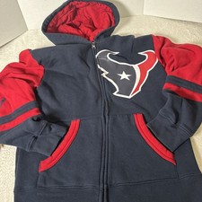Houston Texans Hoodie Sweatshirt Full Zip Youth Large 14-16 Blue NFL Team Appar