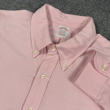 Vintage Brooks Brothers Dress Shirt 17.5-34 Pink Supima Cotton 1818 Made USA