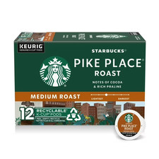 Starbucks Pike Place Roast, Hot or Iced Coffee, Medium Roast, 12 Count.