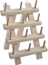 12-Spools Wooden Thread Holder Sewing and Embroidery Thread Rack and Organizer T