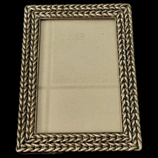Silver Tone Braided Double Chain Picture Photo Frame