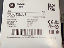 New Allen Bradley 100-C12EJ01 IEC 12 A Contactor 24V DC Electronic Coil