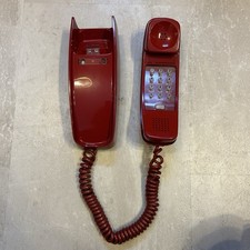 Vintage 1971 RED TRIMLINE Western Electric Bell Systems Wall Mount Telephone