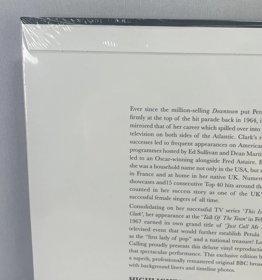 Petula Clark - Live At The Talk Of The Town 12" White Vinyl LP Record New Sealed - Image 4 of 4