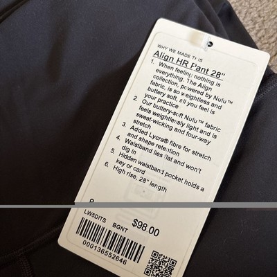 Lululemon Align HR Pant 28  Nulu Size 8Black Granite BGNT 52624