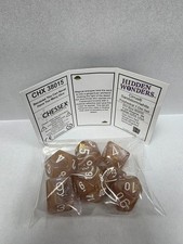Chessex 38015 Hidden Wonders Cirrus Sandstorm/White Polyhedral 7 Dice Set