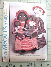 Vintage 1977 McCall's Sewing Pattern Set of Dolls, Two Sizes 16"  37.5"