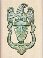 Ornate Decorative Door Knocker Wood Mounted Rubber Stamp by Inkadinkado NEW