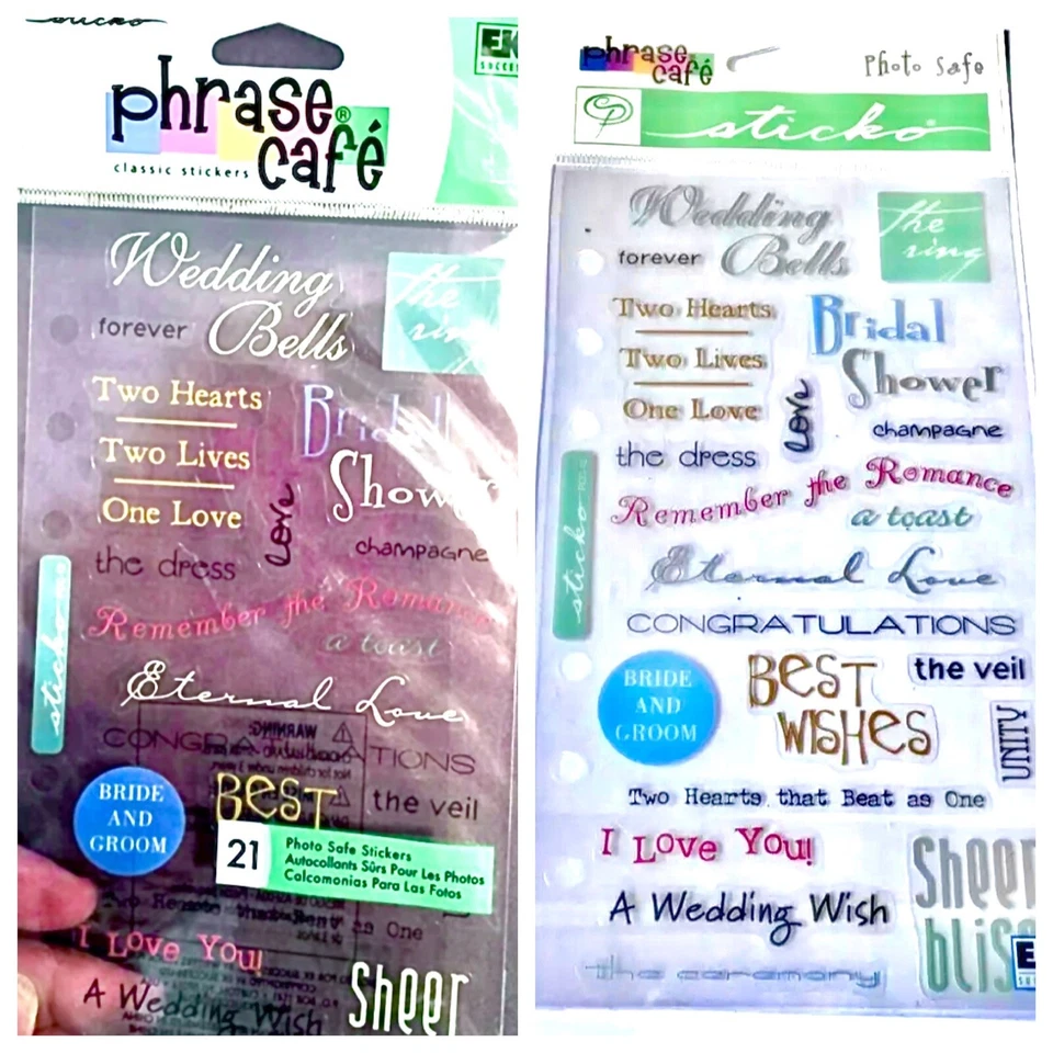 Adesivo adesivo transparente frase café casamento scrapbooking conjunto EK sucesso - Imagem 3 de 4